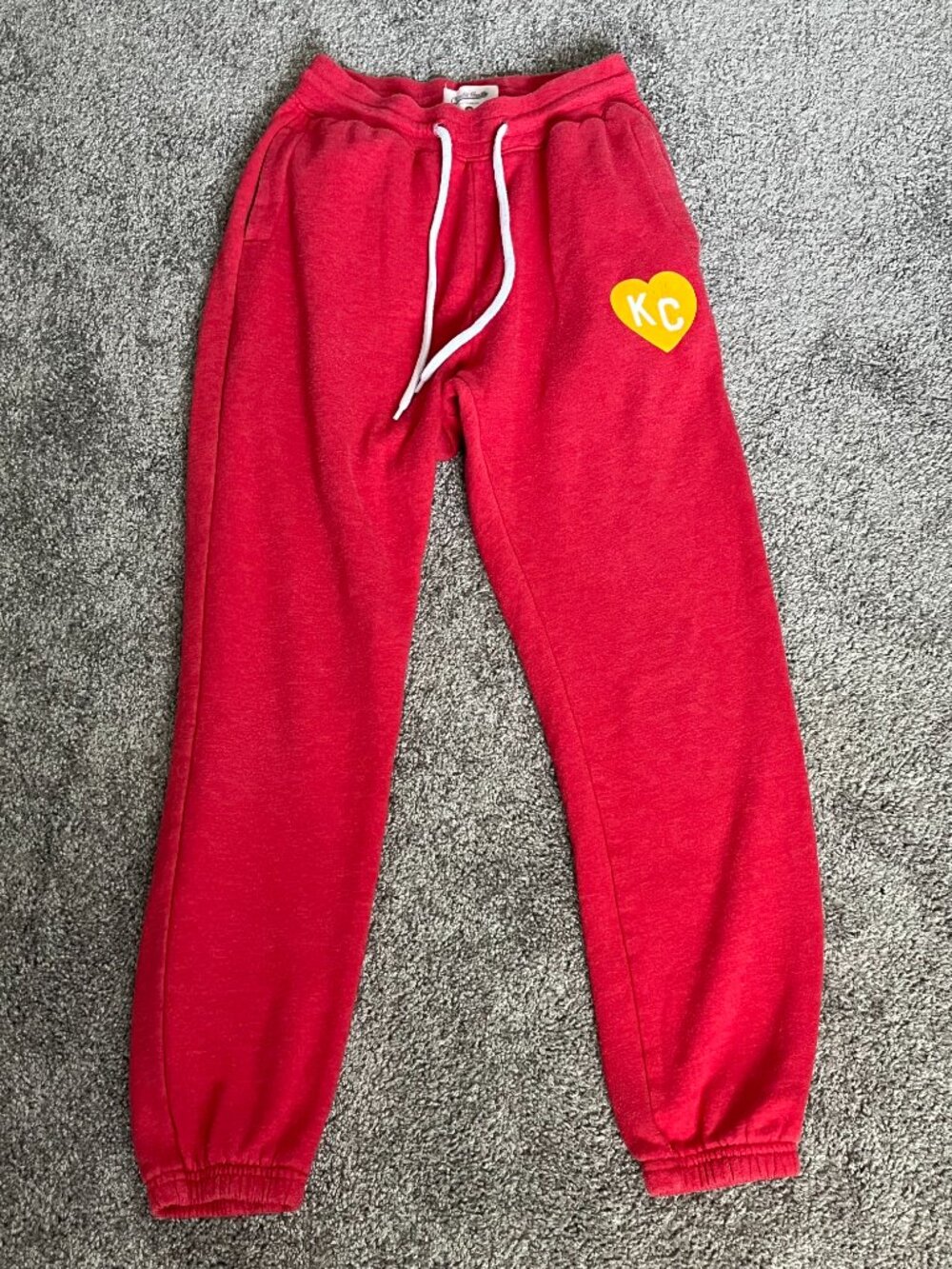 Charlie Hustle Red Gold Kansas City (KC) Chiefs Heart Jogger Sweatpants Small